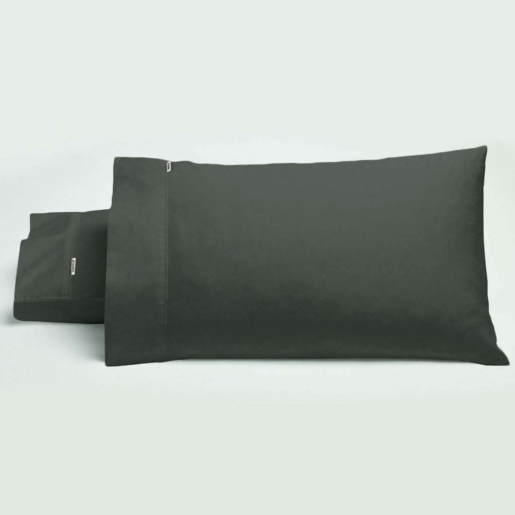 Bianca 500 Thread Count Cotton Sateen Pillowcase Pair – Charcoal
