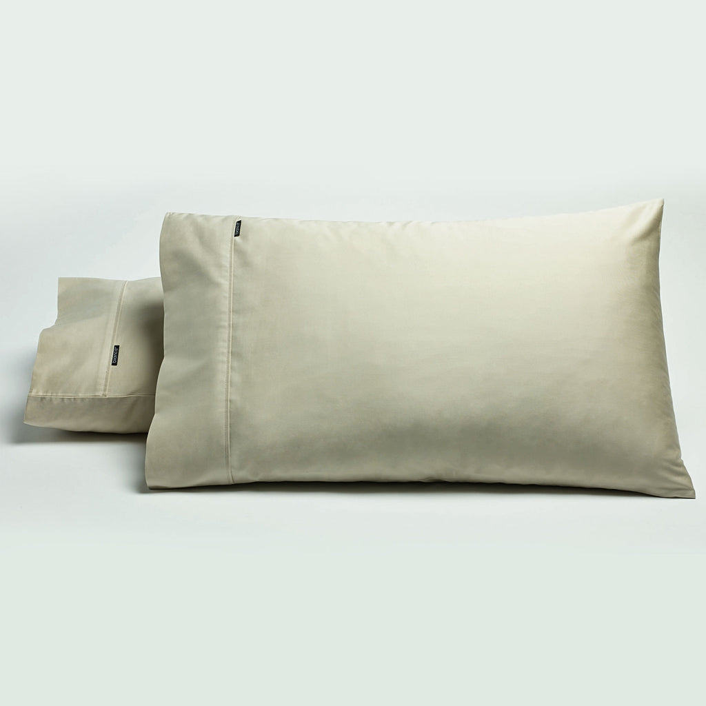 Bianca 500 Thread Count Cotton Sateen Pillowcase Pair – Stone