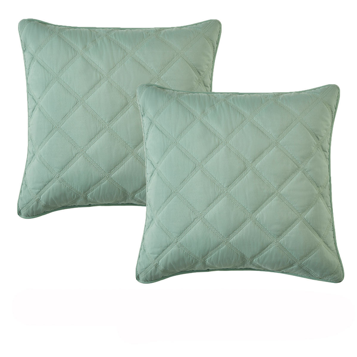 Bianca Barclay Quilted European Pillowcase Pair – Olive
