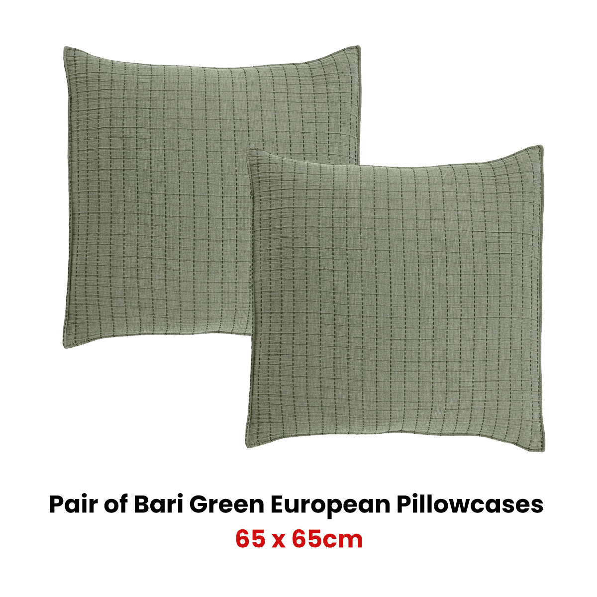 Bianca Bari European Pillowcase Pair – Green