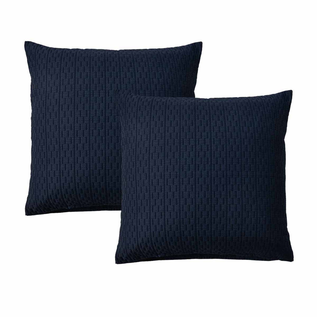 Bianca Pair of Burleigh Ink European Pillowcases 65 x 65cm