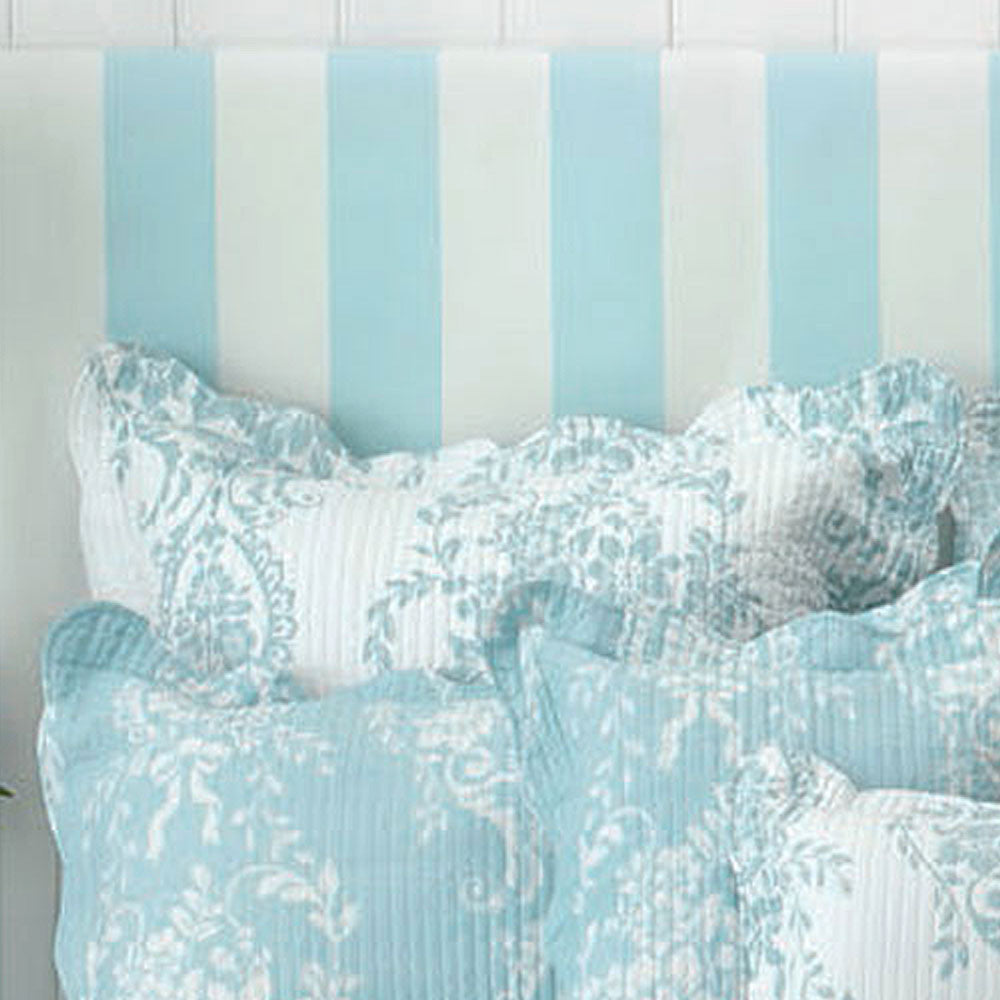 Bianca Florence European Pillowcase Pair – White and Blue