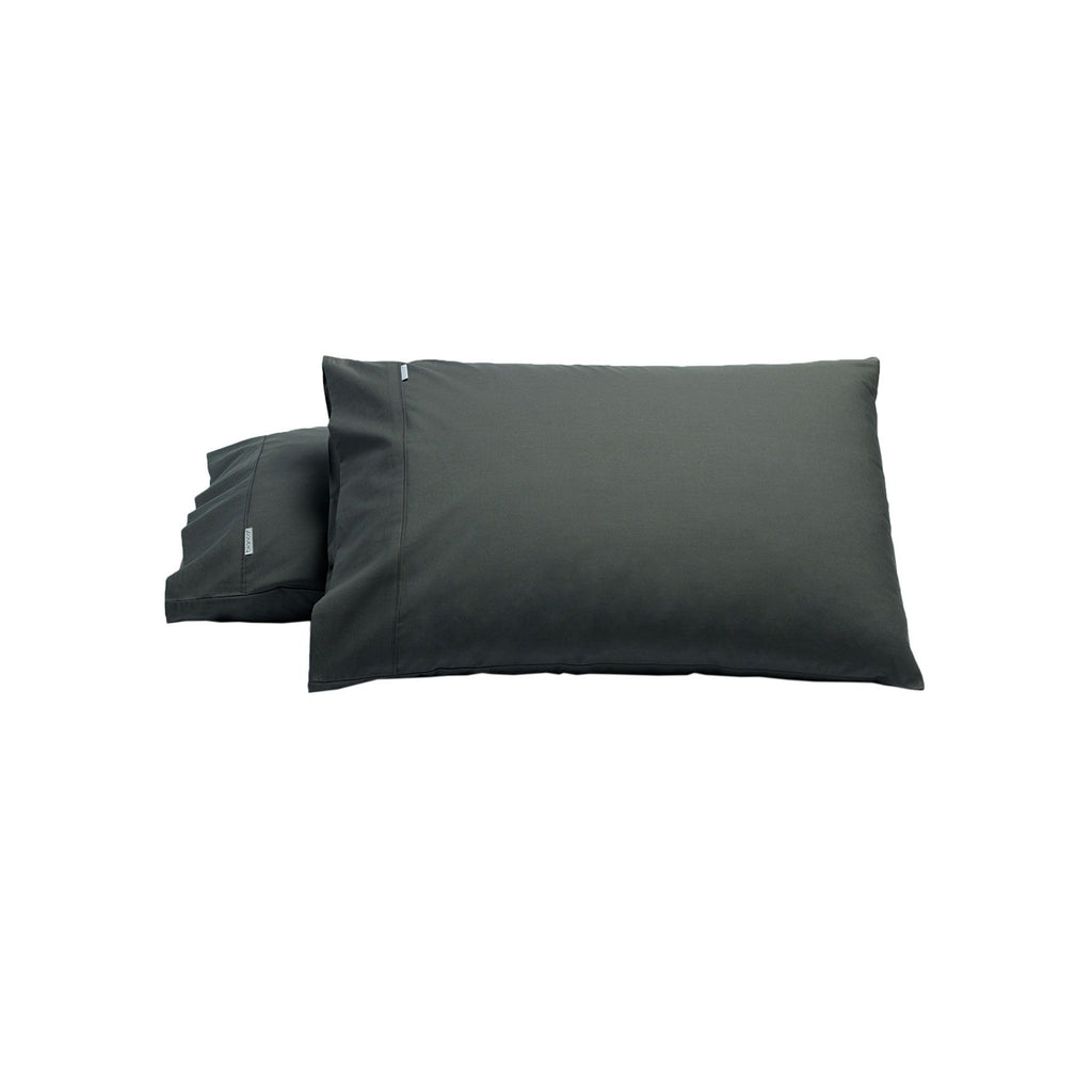 Bianca Heston 300 Thread Count Cotton Percale Pillowcase Pair – Charcoal