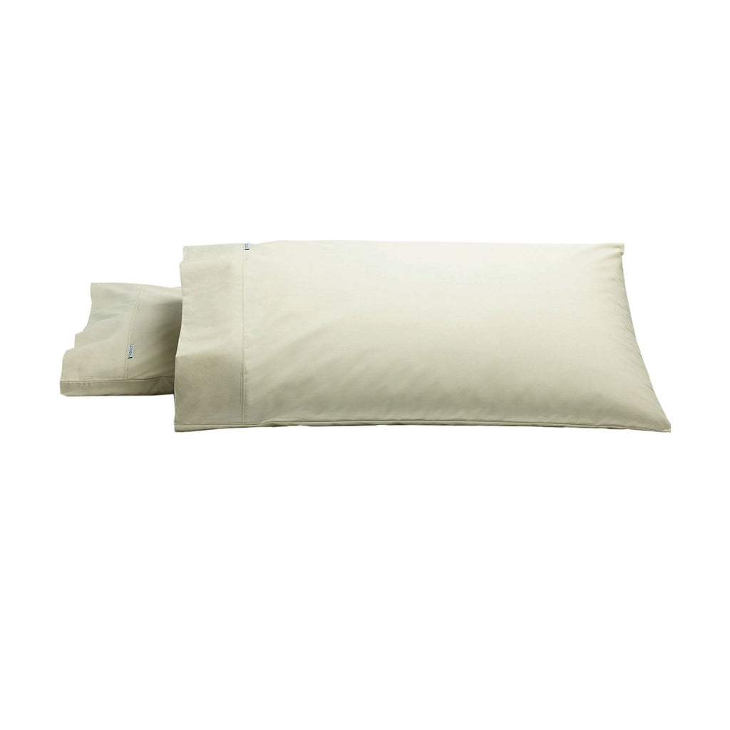 Bianca Heston 300 Thread Count Cotton Percale King Pillowcase Pair – Stone