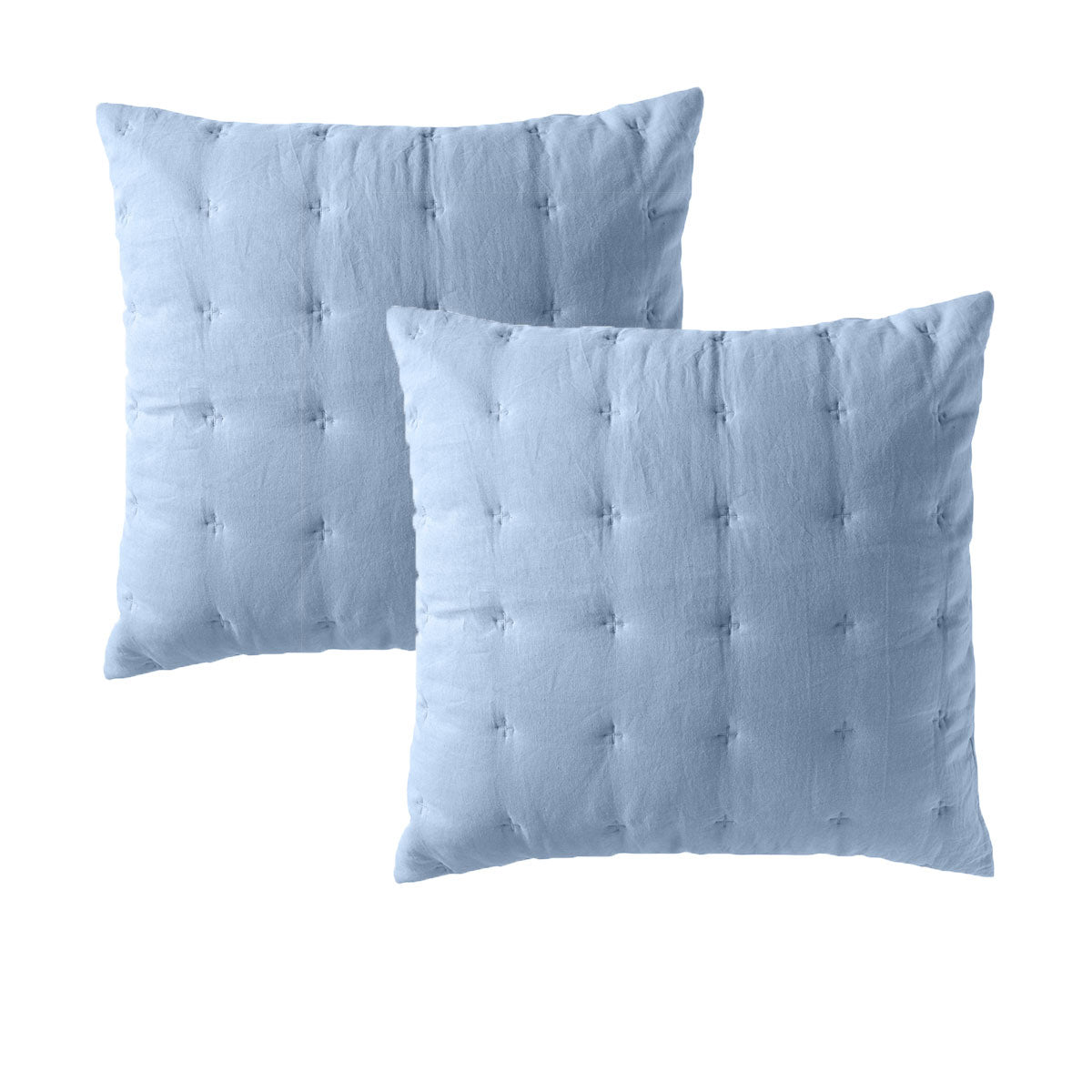 Bianca Langston Linen-Cotton European Pillowcase Pair – Blue
