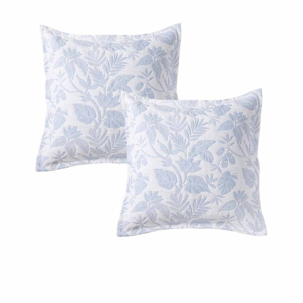 Bianca Laurieton Botanical European Pillowcase Pair – White and Blue