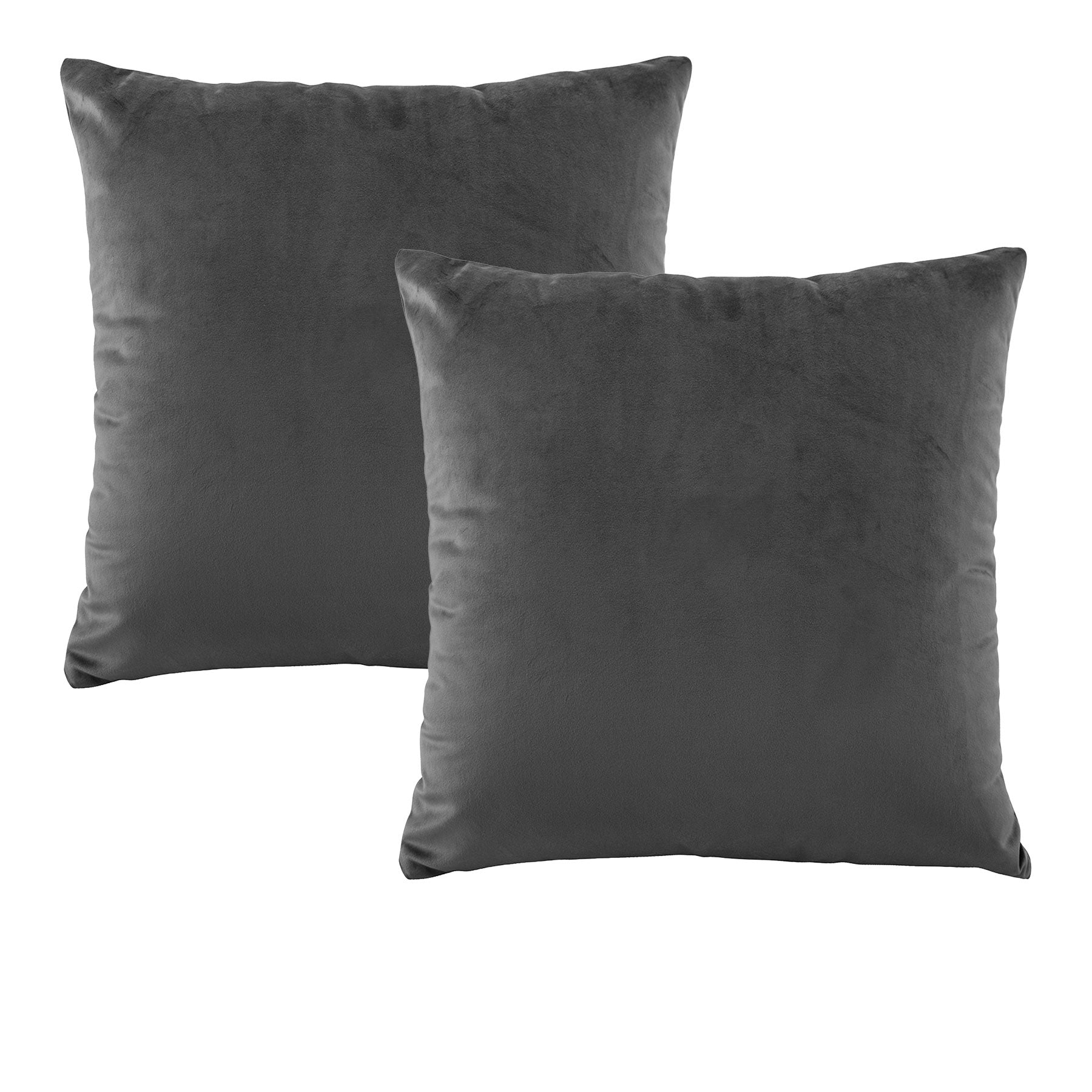 Bianca Vivid Velvet European Pillowcase Pair – Coal