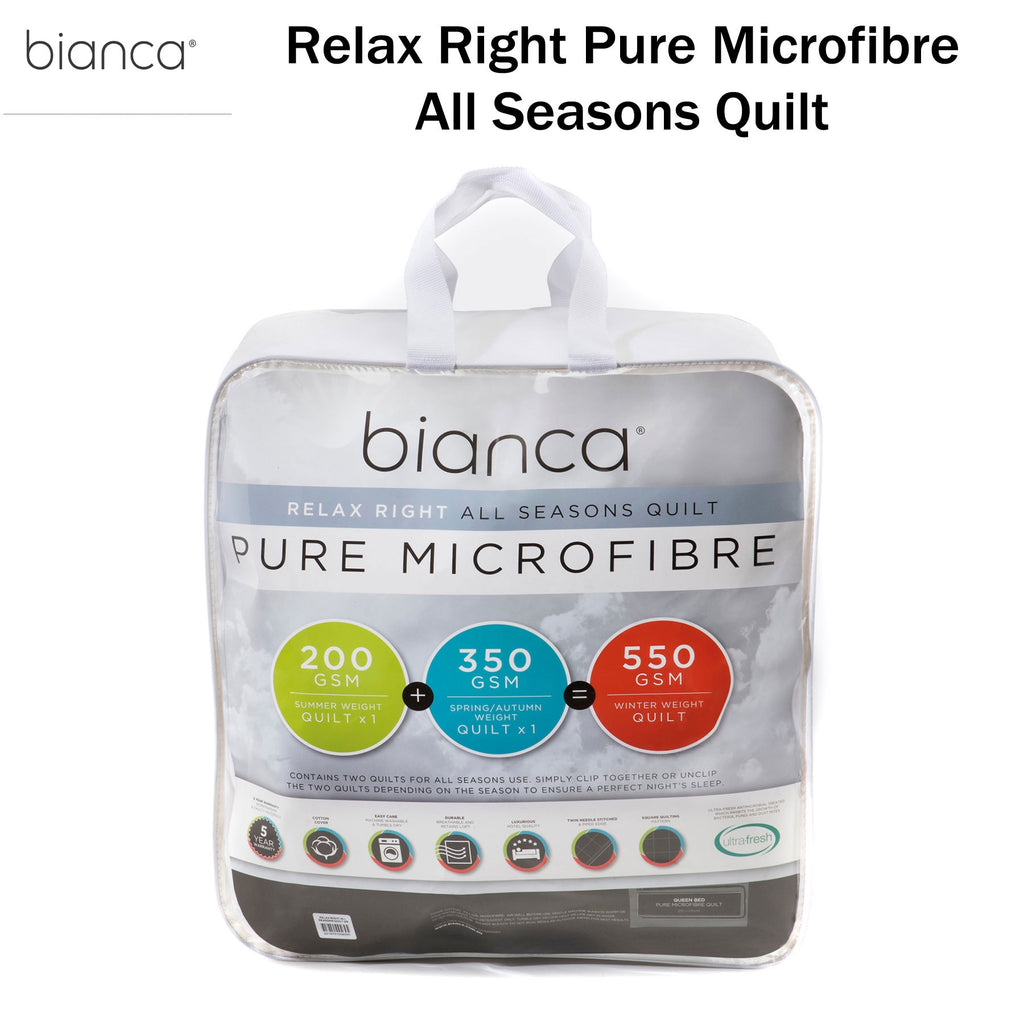 Bianca Relax Right Two-Piece Microfibre All-Seasons Quilt – King