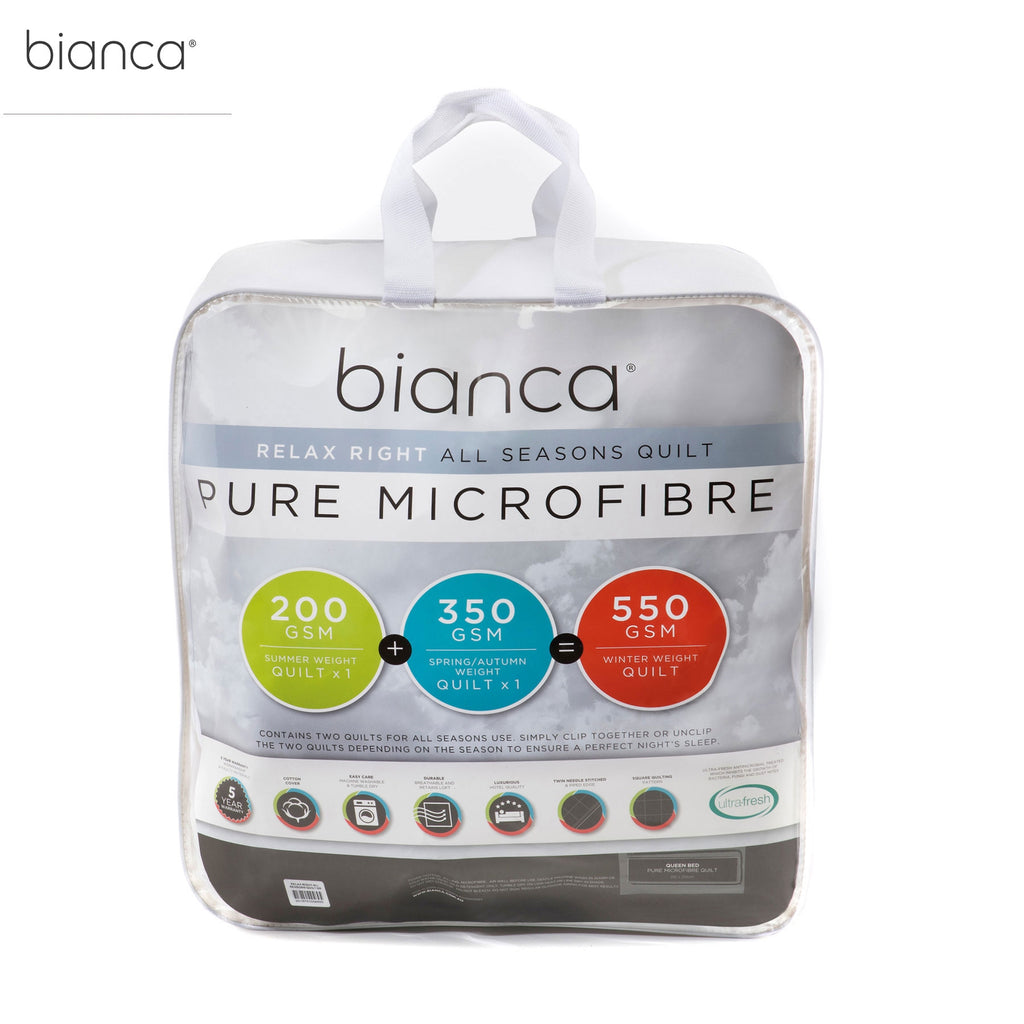 Bianca Relax Right Two-Piece Microfibre All-Seasons Quilt – Super King