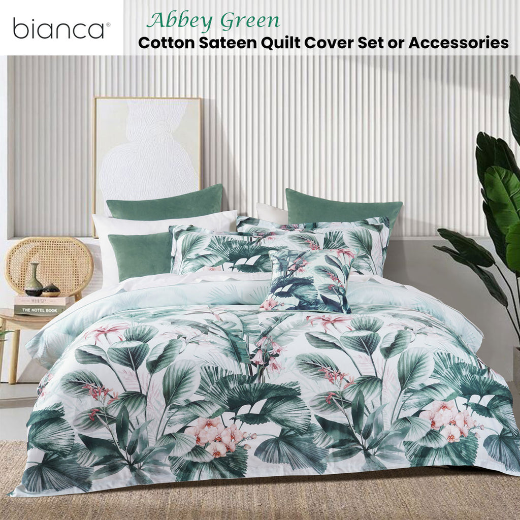 Bianca Abbey Super King Quilt Cover Set – Green