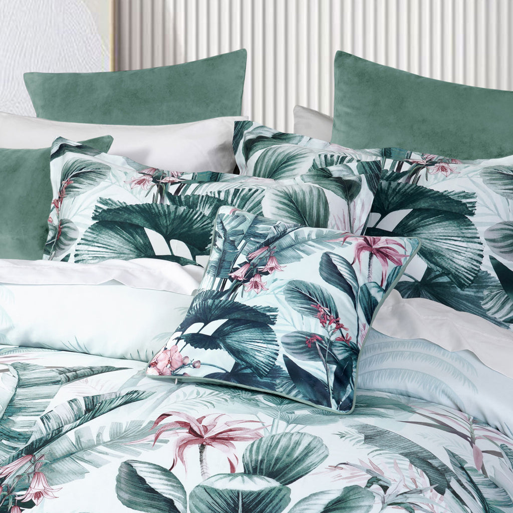 Bianca Abbey Super King Quilt Cover Set – Green