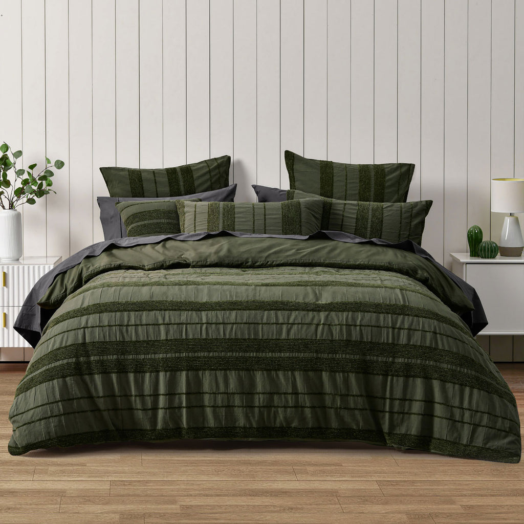 Bianca Avery King Quilt Cover Set – Forest green