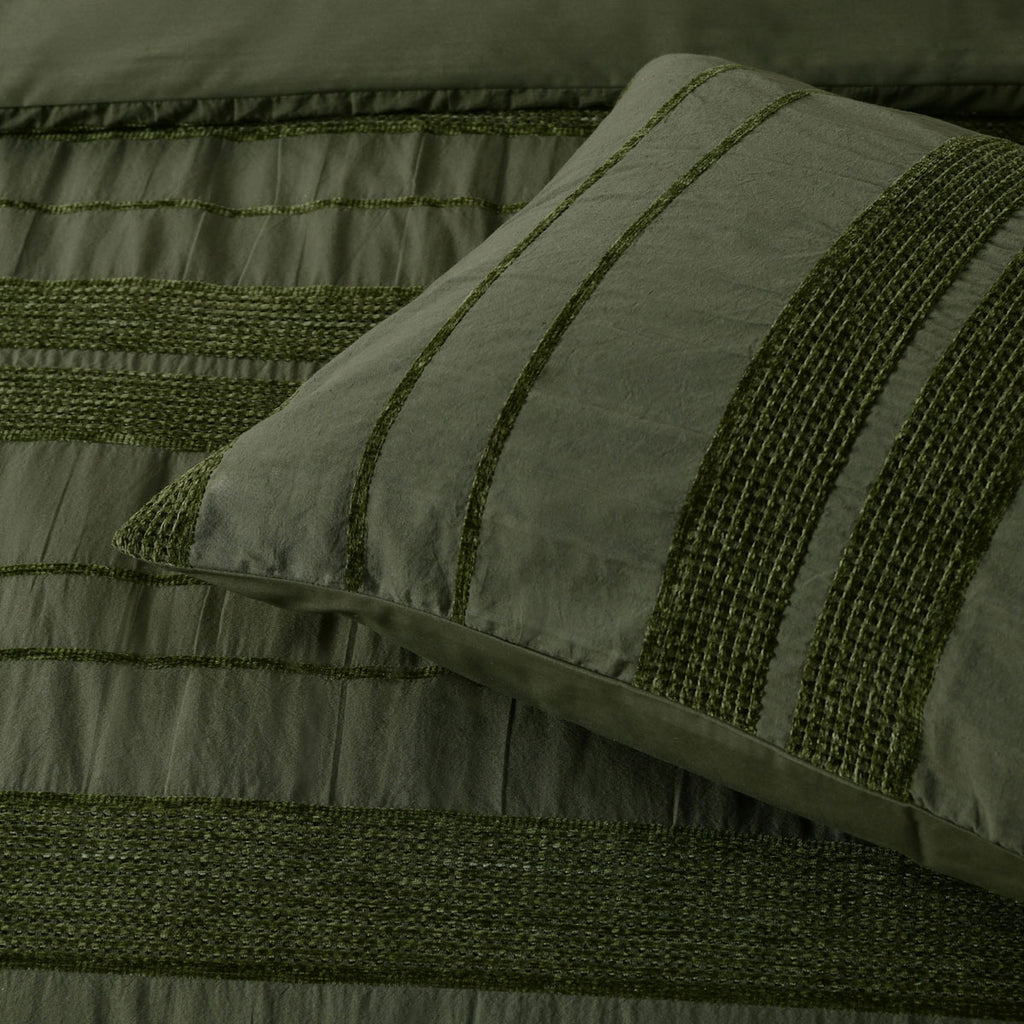 Bianca Avery Super King Quilt Cover Set – Forest green