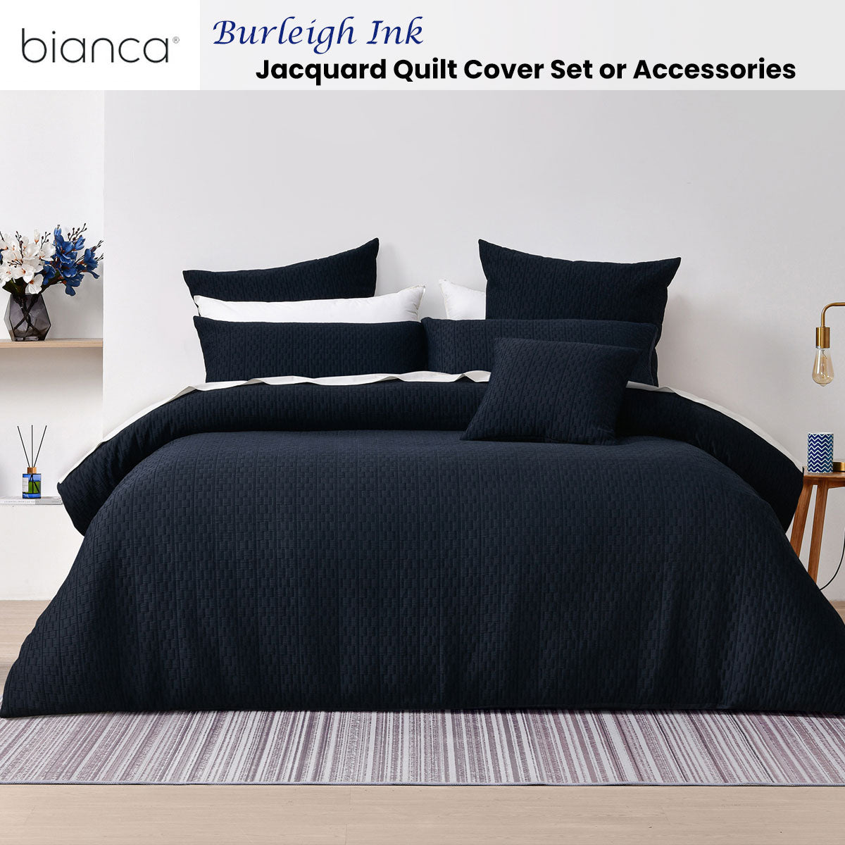 Bianca Burleigh Queen Quilt Cover Set – Ink