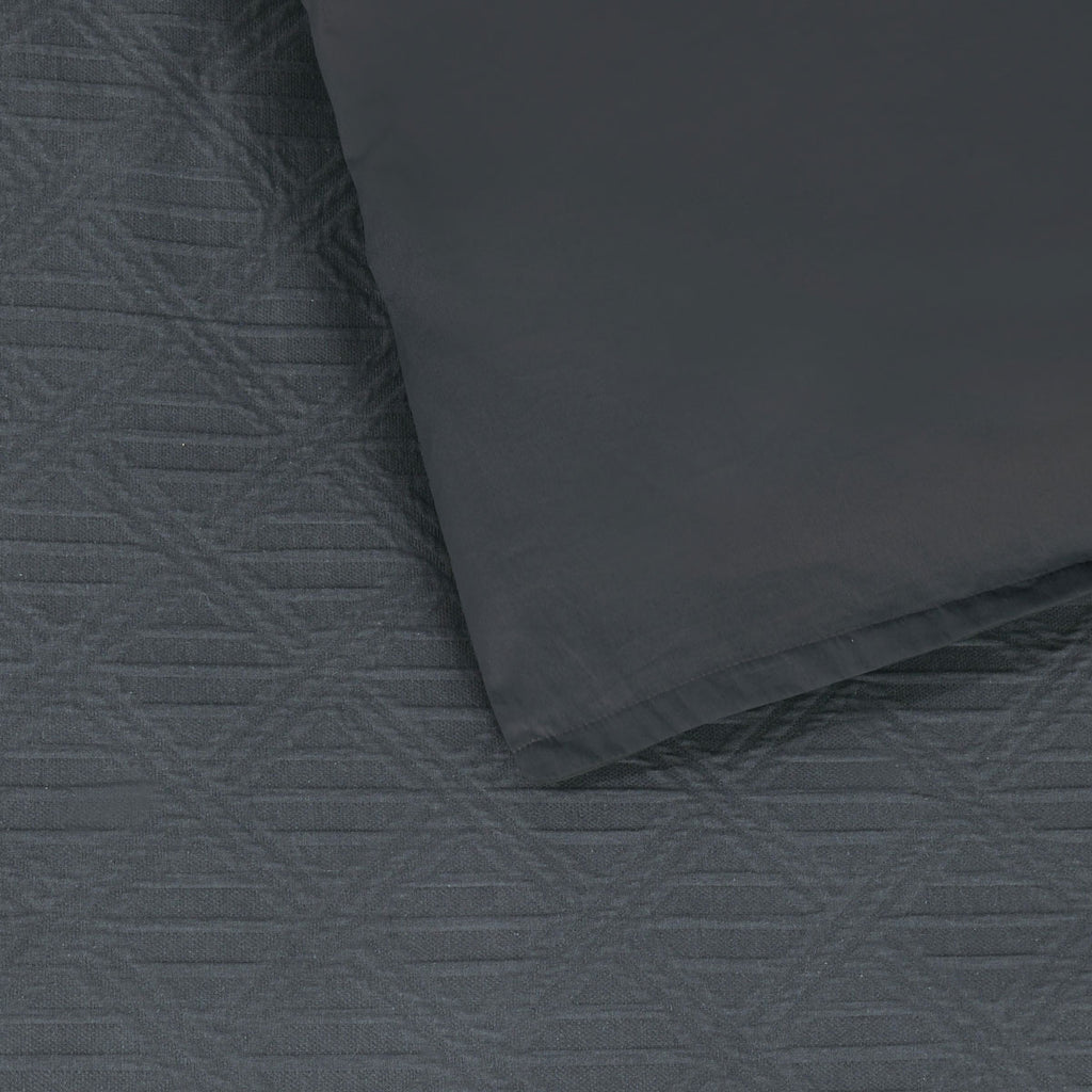 Bianca Hallston Pre-Washed Cotton Quilt Cover Set – Charcoal, King