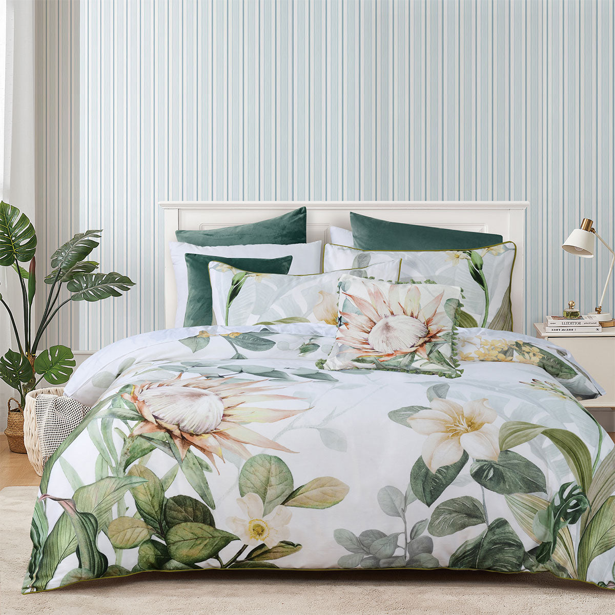 Bianca Helensvale Cotton Sateen Quilt Cover Set – White, Double