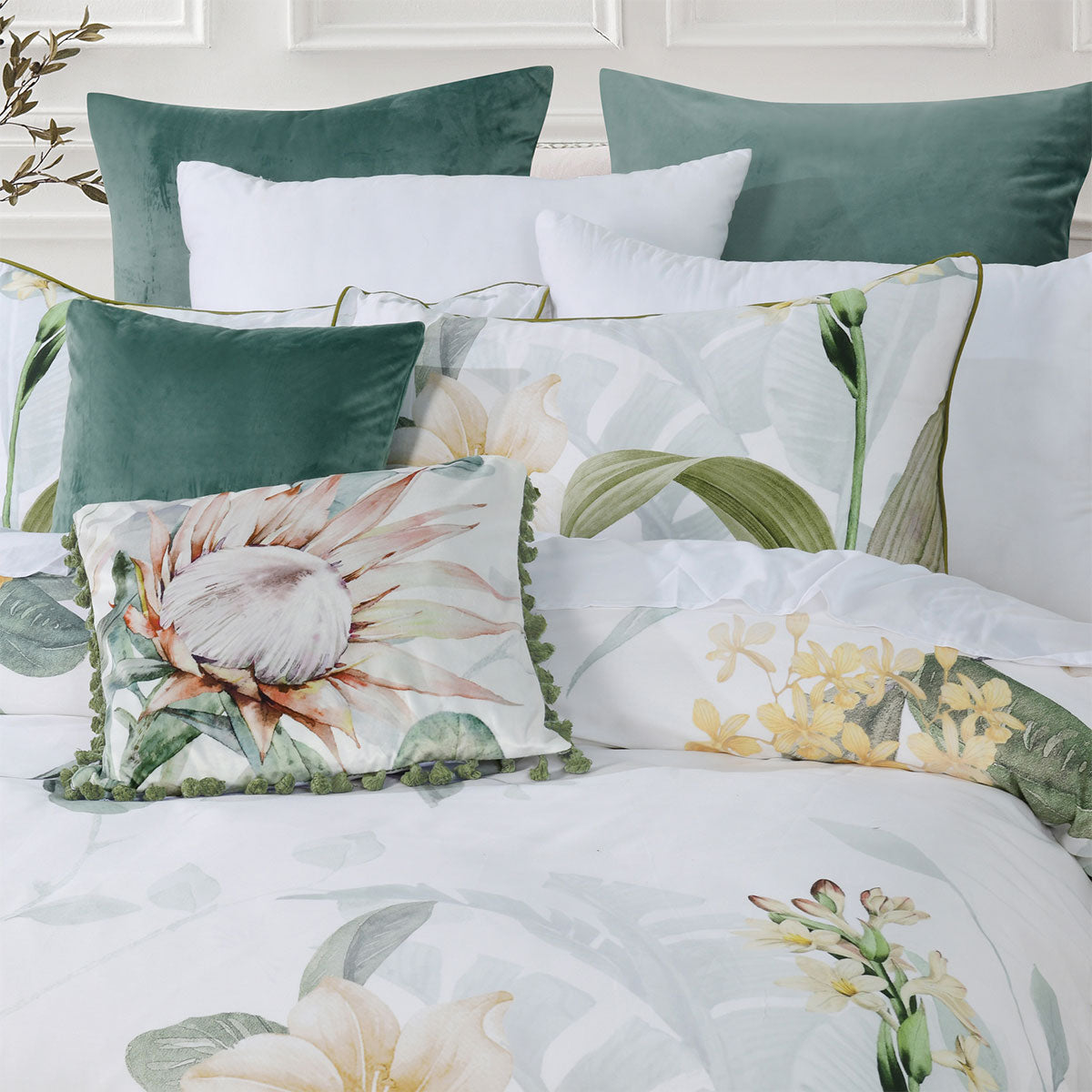 Bianca Helensvale Cotton Sateen Quilt Cover Set – White, Super King
