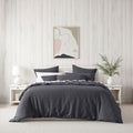 Bianca Kahlani Waffle Quilt Cover Set – Charcoal, Super King