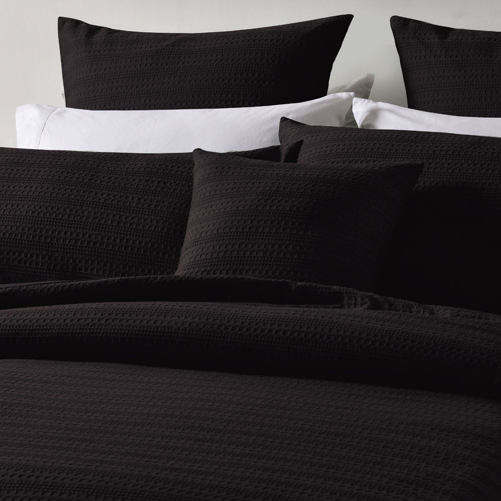 Bianca Kahlani Waffle Quilt Cover Set – Chocolate, King