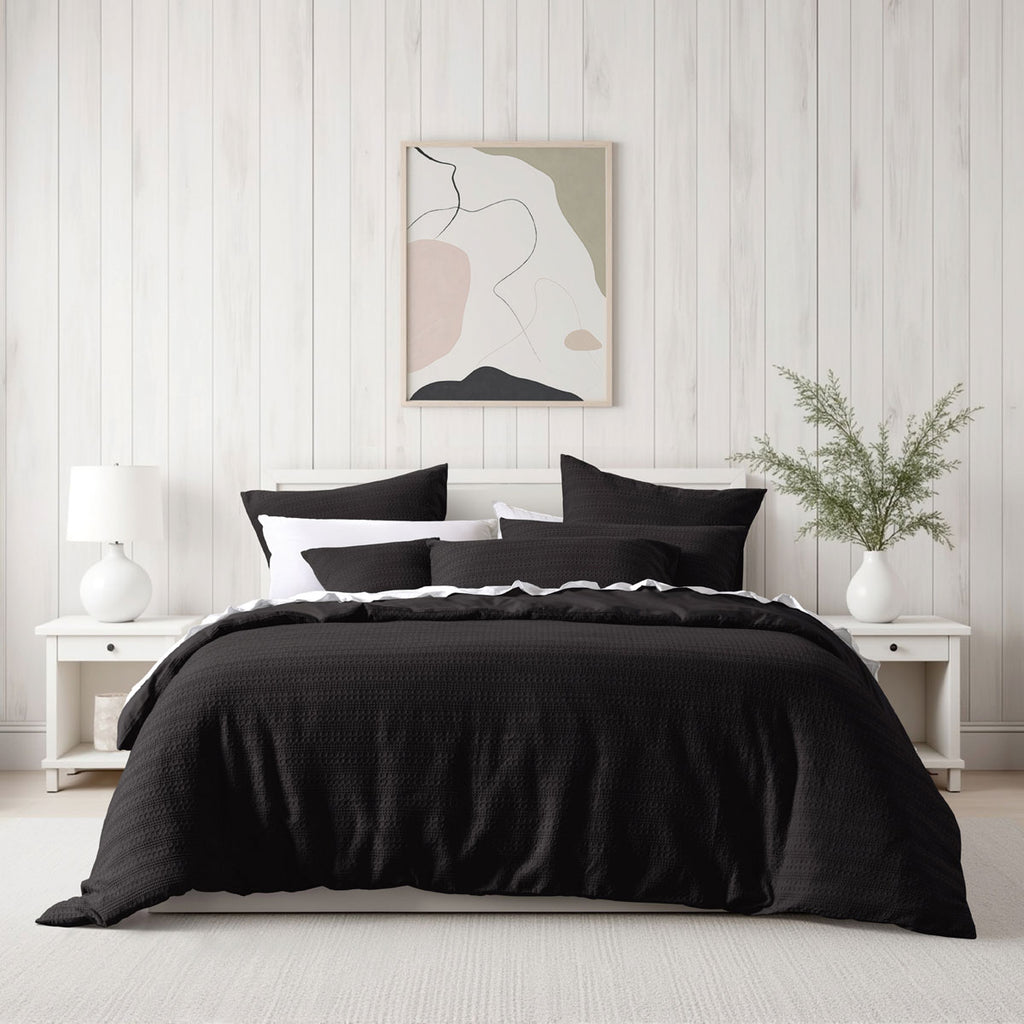 Bianca Kahlani Waffle Quilt Cover Set – Chocolate, Single
