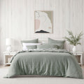Bianca Kahlani Waffle Quilt Cover Set – Sage, Queen