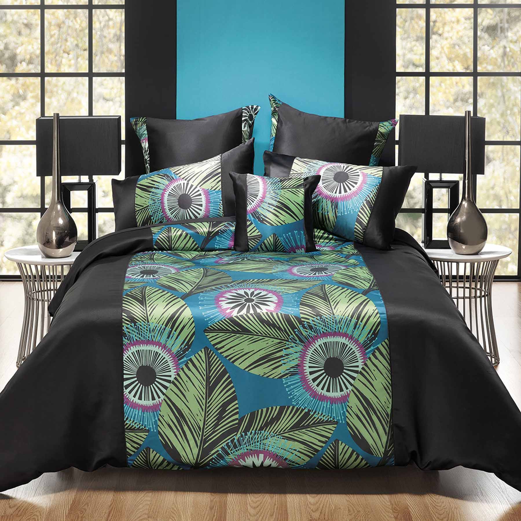 Bianca Kebo Jungle Print Quilt Cover Set – Black, Queen