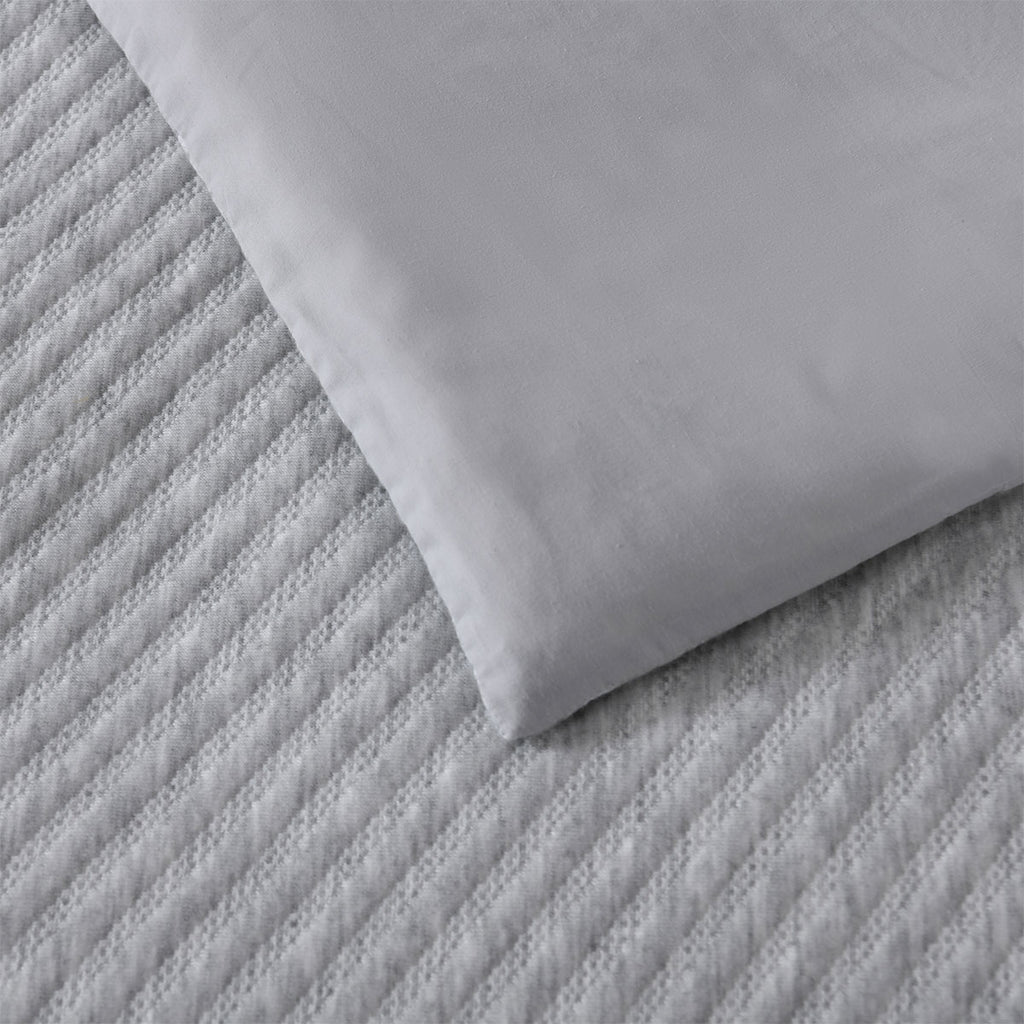 Bianca Pesaro Polyester-Cotton Quilt Cover Set – Grey, Super King