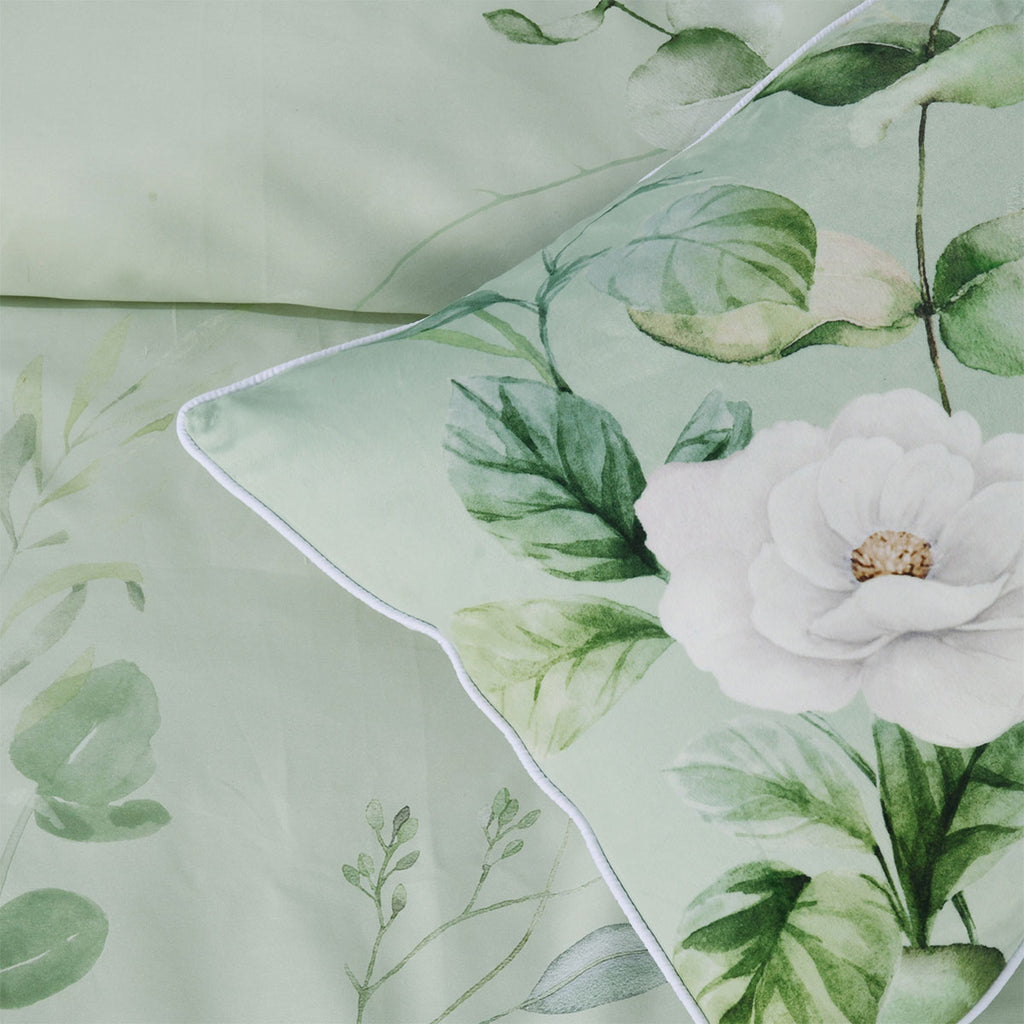 Bianca Salisbury Cotton Sateen Quilt Cover Set – Sage, Super King