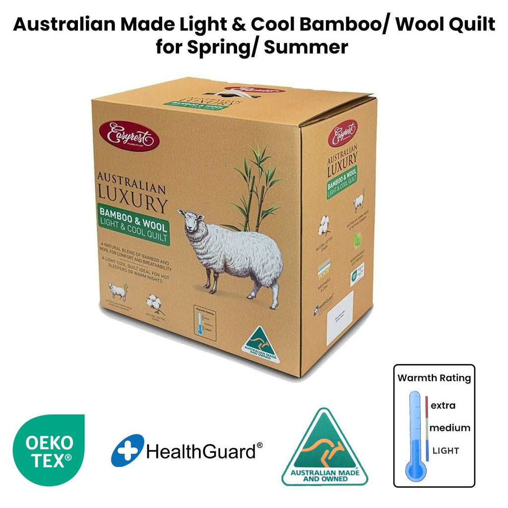 Easyrest Bamboo and Wool Quilt – Queen, Light Weight