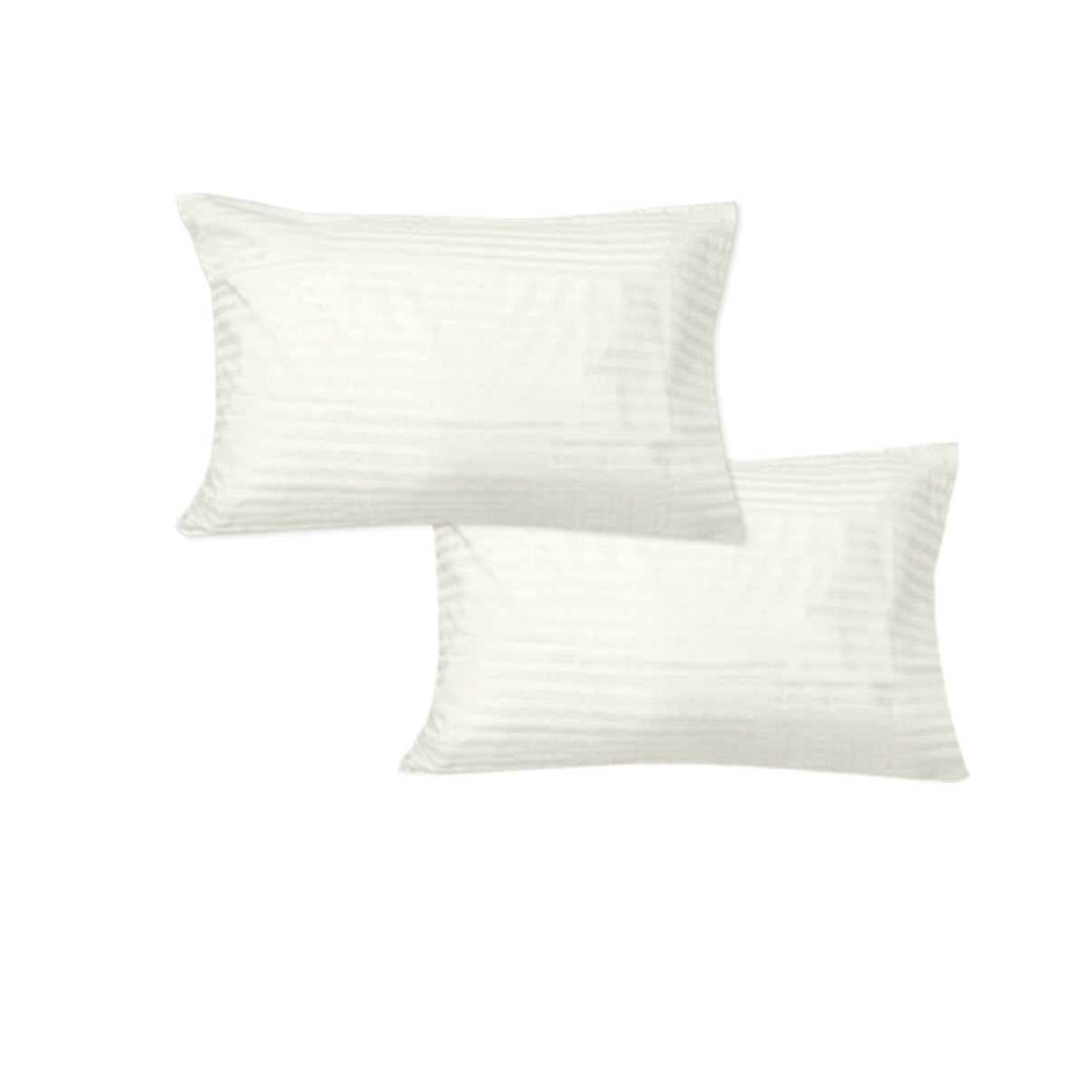 600TC Cotton Sateen Standard Pillowcases, 2 Pack – Cream (No Flap)