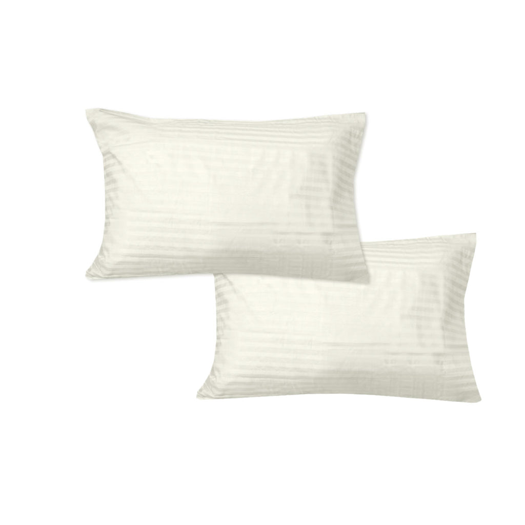 600TC Cotton Sateen Standard Pillowcases, 2 Pack – Cream