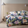 Accessorize Bella Blue Cotton Floral Comforter Set – Queen, 3 Piece