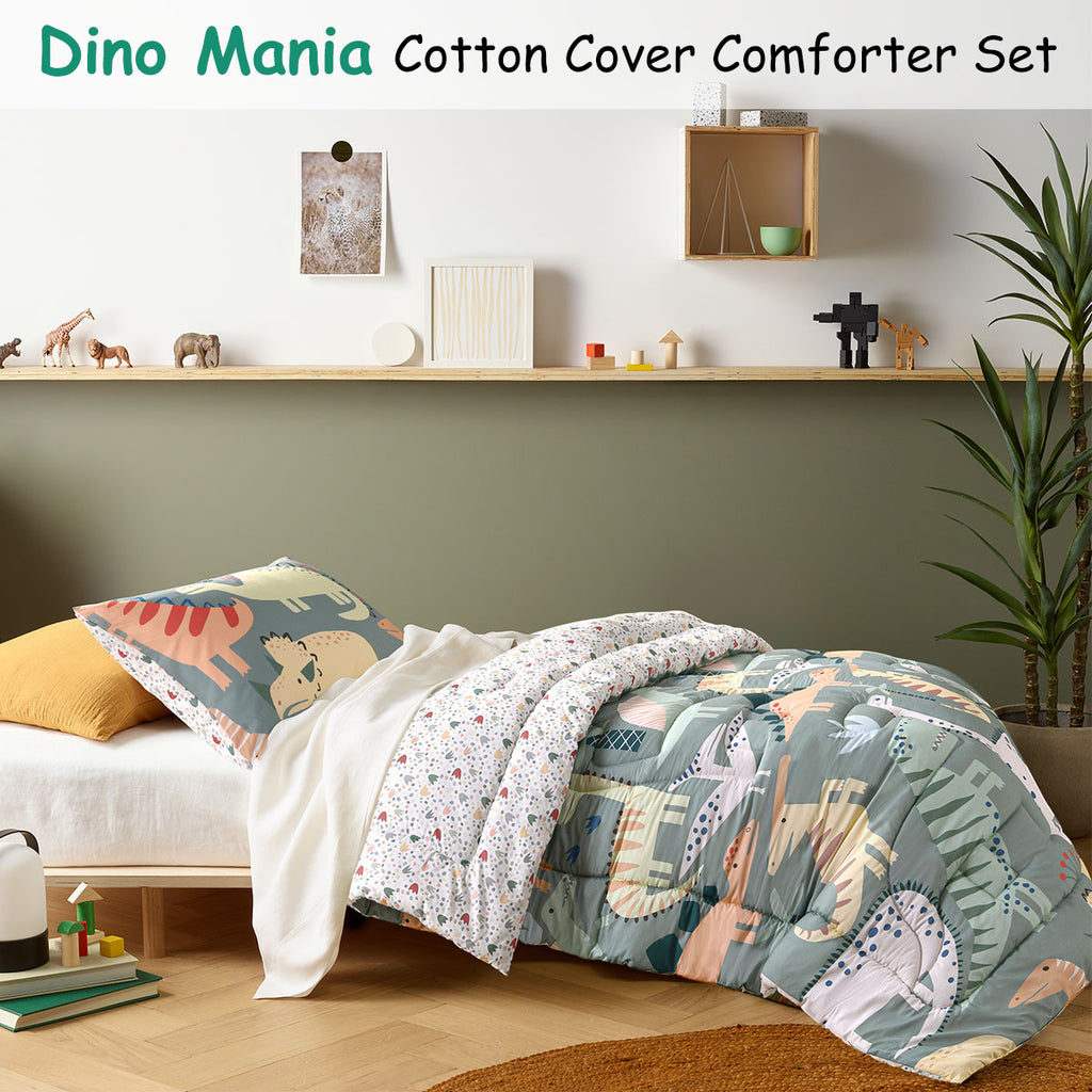 Happy Kids Dino Mania Comforter Set – Single, 2-Piece