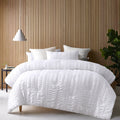 Accessorize Seersucker Polyester Comforter Set – White, King