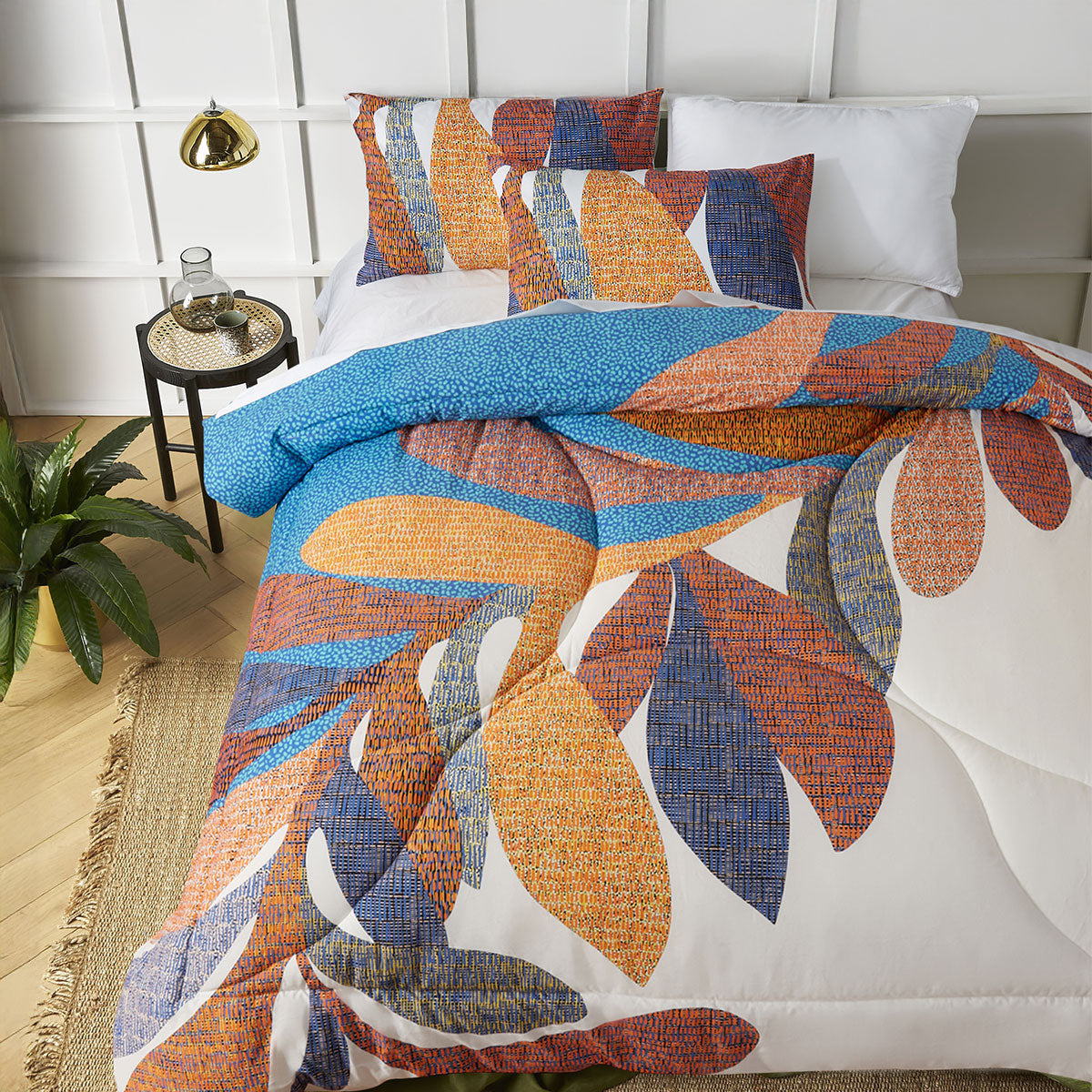 Accessorize Sorrel Foliage Cotton Comforter Set – White, Double
