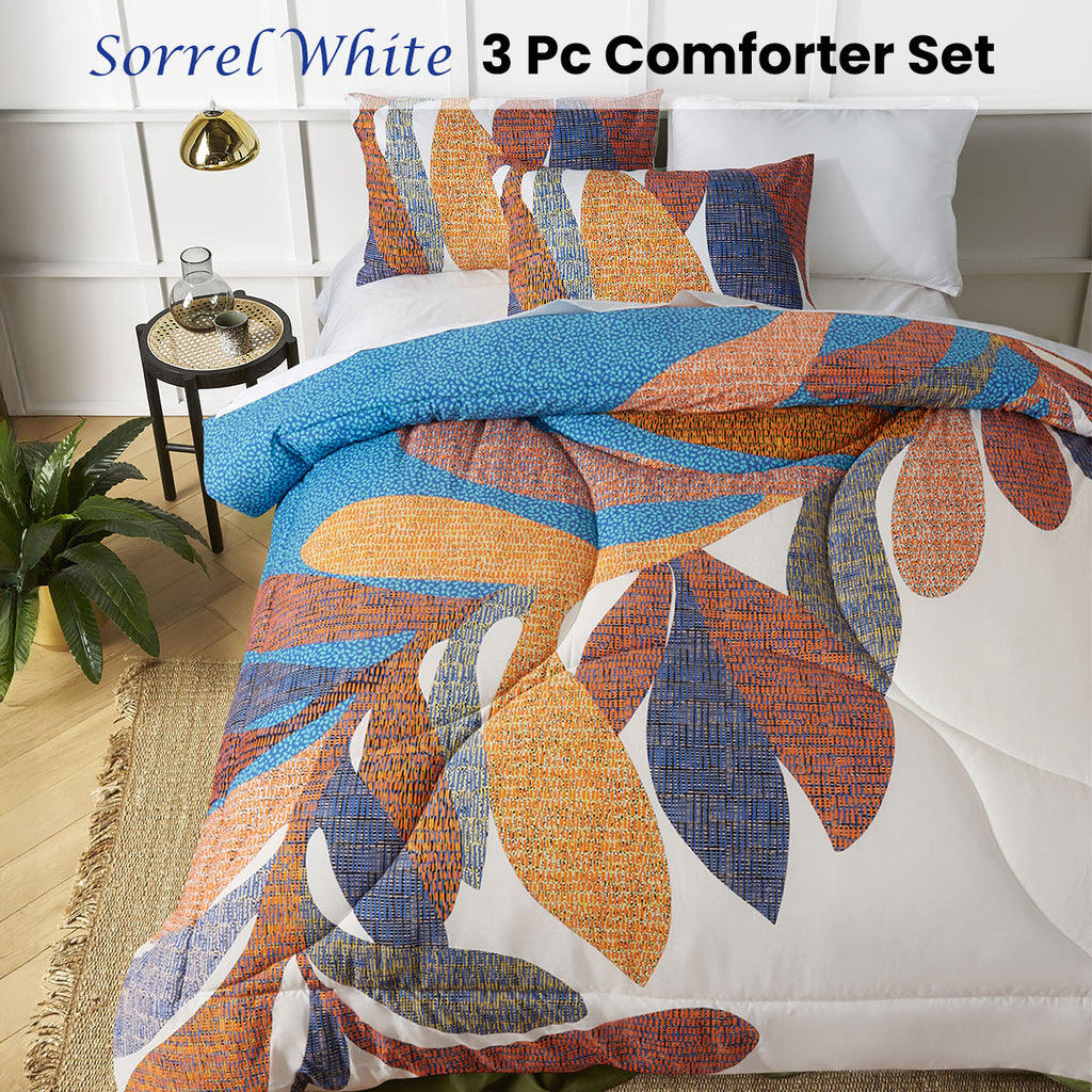 Accessorize Sorrel Foliage Cotton Comforter Set – White, Double