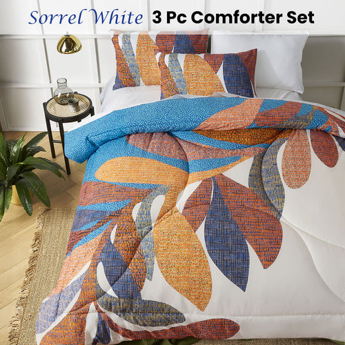 Accessorize Sorrel Foliage Cotton Comforter Set – White, Queen