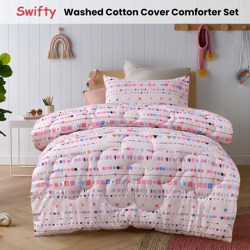Happy Kids Swifty Washed Cotton Cover Comforter Set – Single, 2-Piece