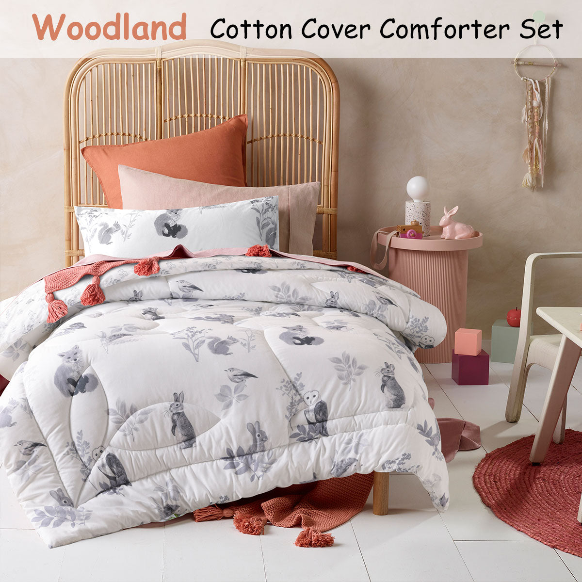 Happy Kids Woodland Comforter Set – Single, 2-Piece