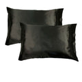Accessorize 300TC Polyester Satin Standard Pillowcases, 2 Pack – Black