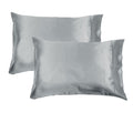 Accessorize 300TC Polyester Satin Standard Pillowcases, 2 Pack – Silver