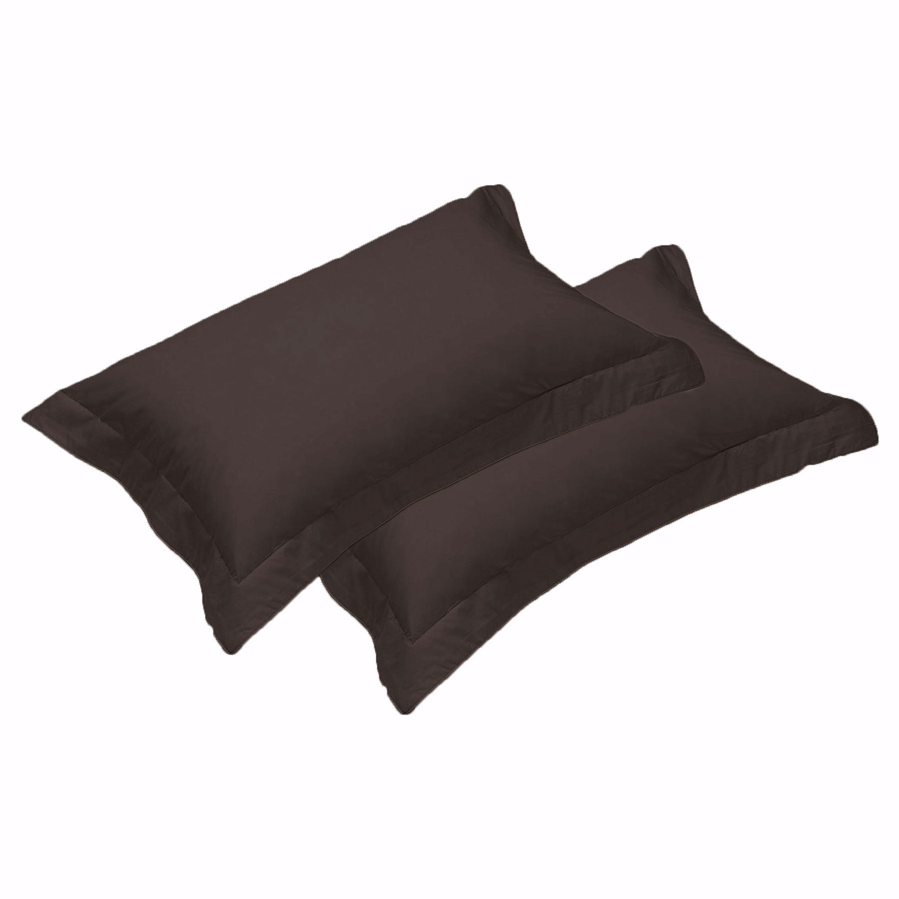 500TC Egyptian Cotton Tailored Pillowcases, 2 Pack – Chocolate
