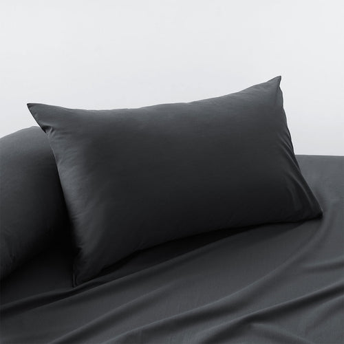 Accessorize Pair of 400TC Bamboo-Cotton Standard Pillowcases – Charcoal, 48 × 73 + 15cm