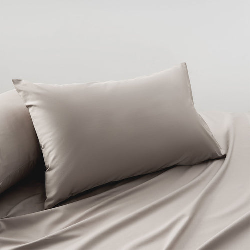 Accessorize Pair of 400TC Bamboo-Cotton Standard Pillowcases – Stone, 48 × 73 + 15cm