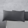 Accessorize 50/50 Polyester-Cotton King Pillowcases, 2 Pack – Charcoal