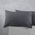 Accessorize 50/50 Polyester-Cotton Standard Pillowcases, 2 Pack – Charcoal