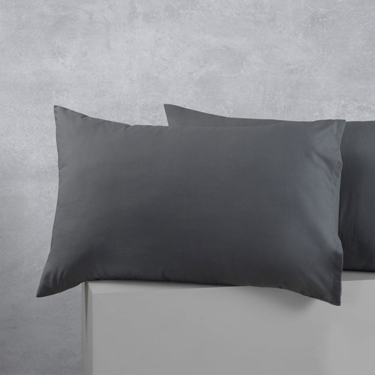 Accessorize 50/50 Polyester-Cotton Standard Pillowcases, 2 Pack – Charcoal