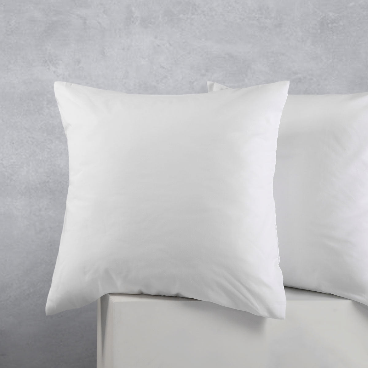 Accessorize 50/50 Polyester-Cotton European Pillowcases, 2 Pack – White