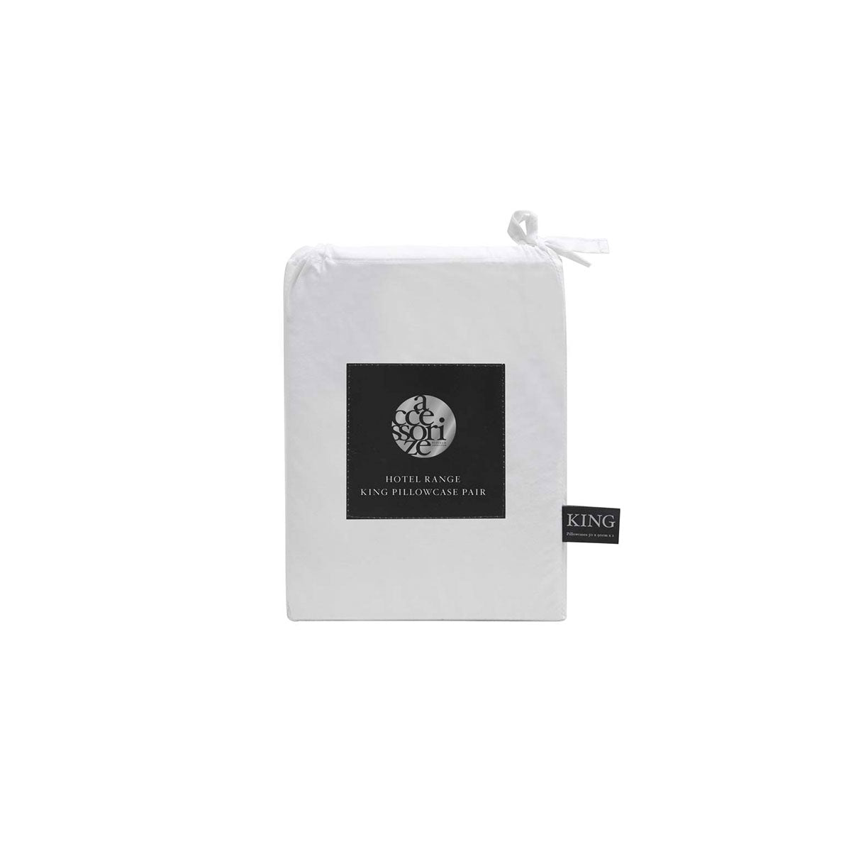 Accessorize Deluxe Hotel Cotton Plain King Pillowcases, 2 Pack – White
