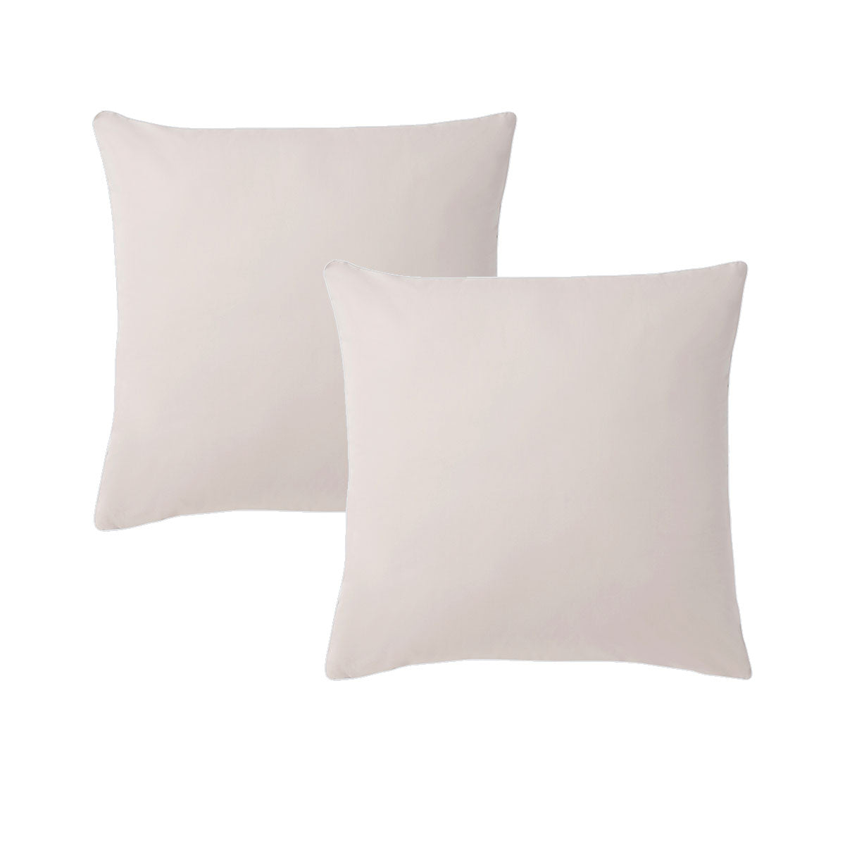 Accessorize Deluxe Hotel Cotton Piped European Pillowcases, 2 Pack – White/Natural
